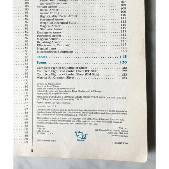 Advanced Dungeons & Dragons The Complete Fighter's Handbook AD & D 2nd Ed 2110 - Picture 7 of 13